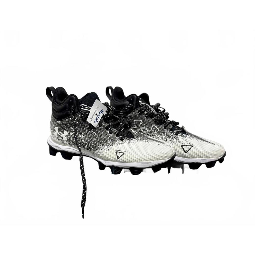 Kids Under Armour Gradient Black and White Football Cleats